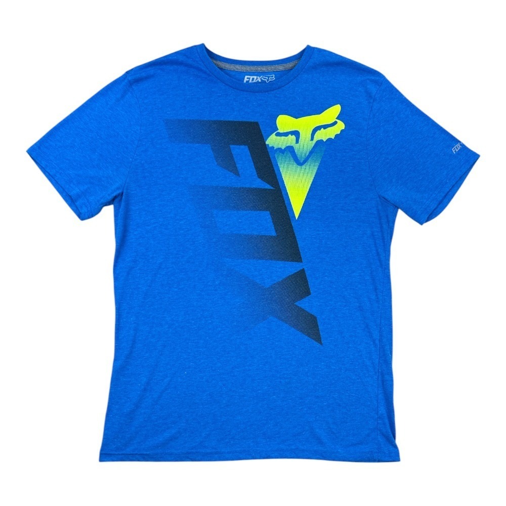 Fox Racing Mens Blue Premium Fit Graphic Training T-Shirt Size L Motocross MX